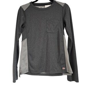 🆕️ *NWT* Dickies‎ Women's Long Sleeve Work Shirt Gray Pocket Top Mesh Panels
